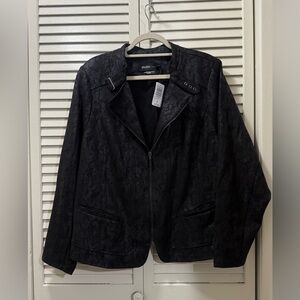 Torrid Coated Ponte Zip Front Moto rattlesnake pattern